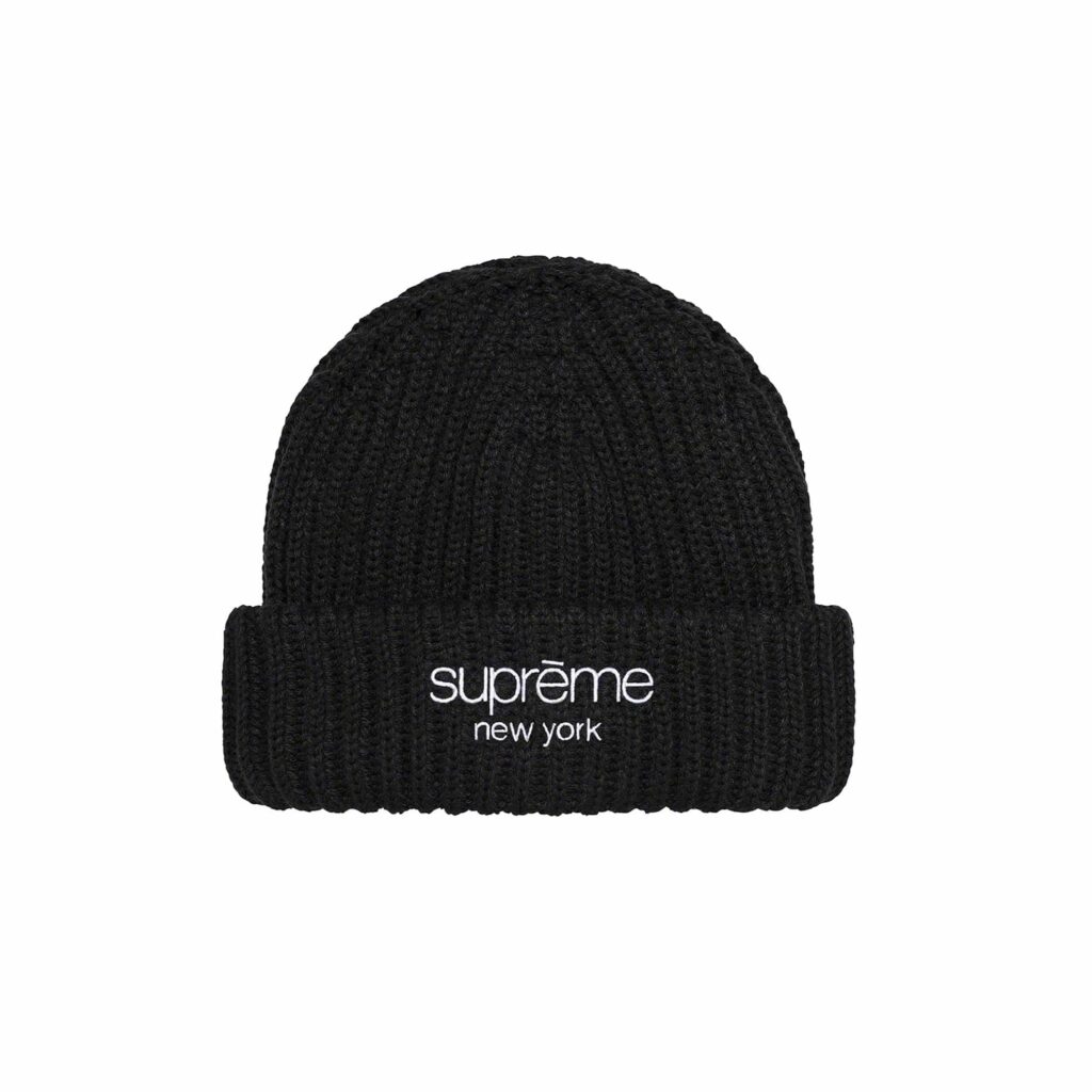 Supreme Ribbed Beanie Black