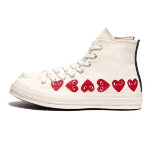 Converse All-Star 70s "Multi Heart" High x Comme des Garçons CDG PLAY White
