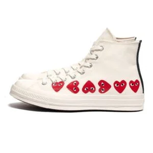 Converse All-Star 70s "Multi Heart" High x Comme des Garçons CDG PLAY White