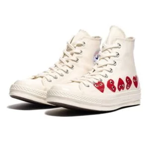 Converse All-Star 70s "Multi Heart" High x Comme des Garçons CDG PLAY White