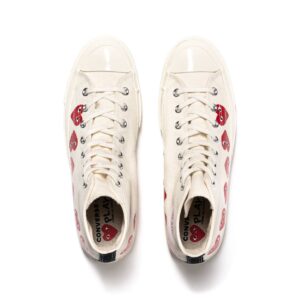 Converse All-Star 70s "Multi Heart" High x Comme des Garçons CDG PLAY White