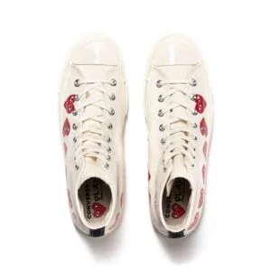 Converse All-Star 70s "Multi Heart" High x Comme des Garçons CDG PLAY White