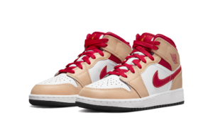 Air Jordan 1 Mid Beige Red (GS)