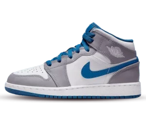Air Jordan 1 Mid True Blue "Cement" (GS)