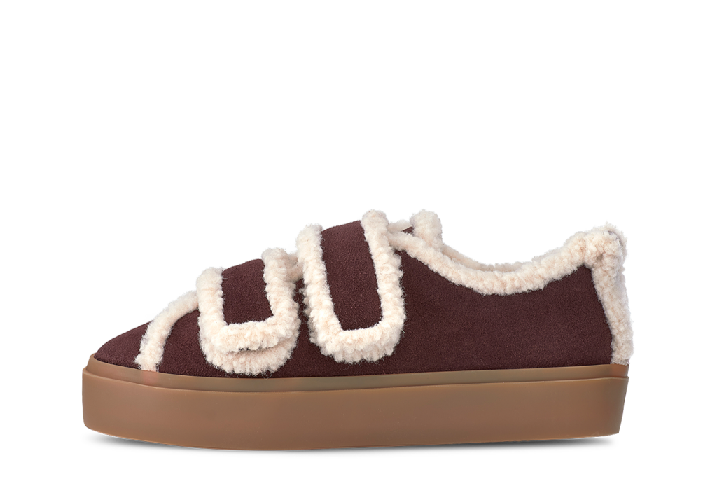 INUIKII Shearling Low Velcro Bordeaux
