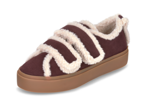 INUIKII Shearling Low Velcro Bordeaux