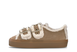 INUIKII Shearling Low Velcro Buckle Light Beige